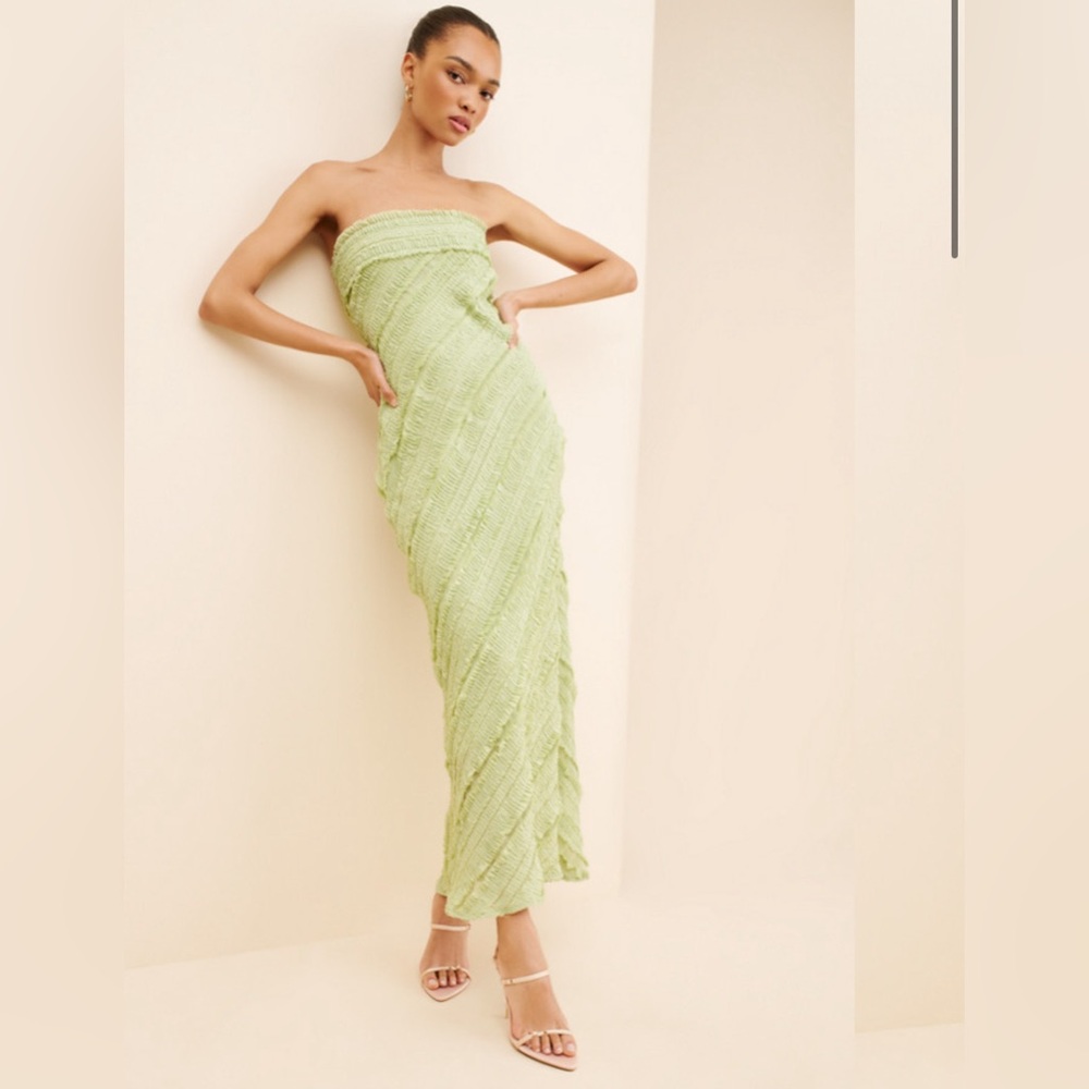 Anthropologie Strapless Ruffled Maxi Dress